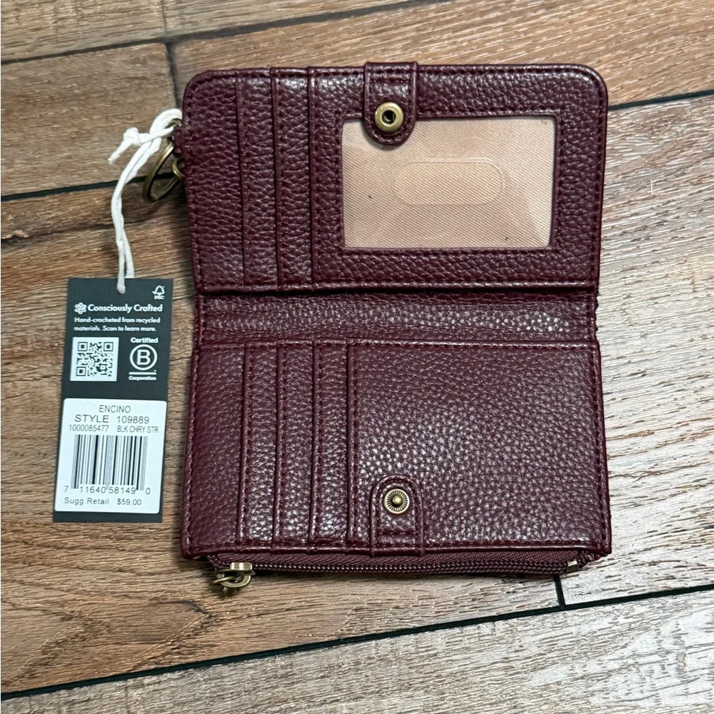 The Sak Encino Essential Wallet in Black Cherry Stripe